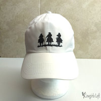 THREE COWBOYS Hat, Horse Barn Riding Cap, White Polyester Baseball Cap with Plas
