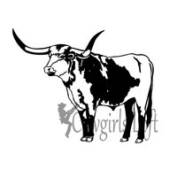 Longhorn cattle - steer decal