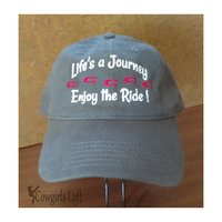 Embroidered cap Life's a Journey enjoy the ride! front