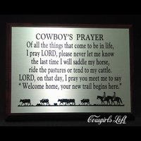 Cowboy Prayer plaque by K. Miller Cowgirls Loft