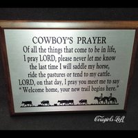 Cowboy Prayer plaque by K. Miller Cowgirls Loft