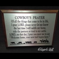 Cowboy Prayer plaque by K. Miller Cowgirls Loft