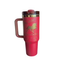 Engraved 40 oz for TW horse lover large Red tumbler with saying Why Ride when you can Glide