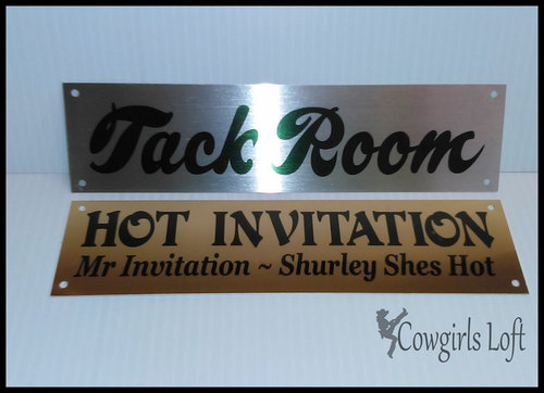 Silver and gold aluminum signs