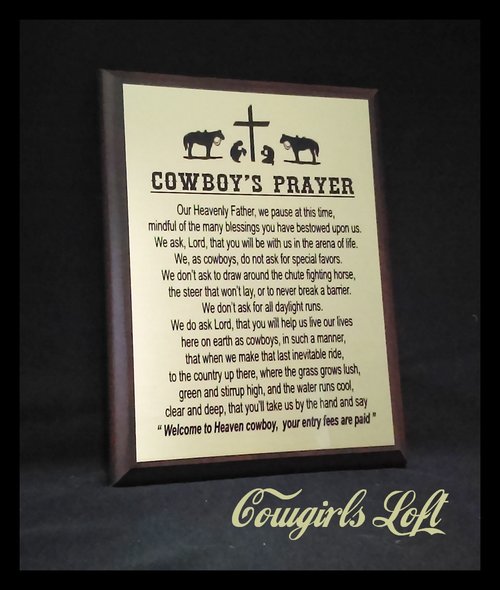 Cowboys Prayer Plaque from Cowgirls Loft