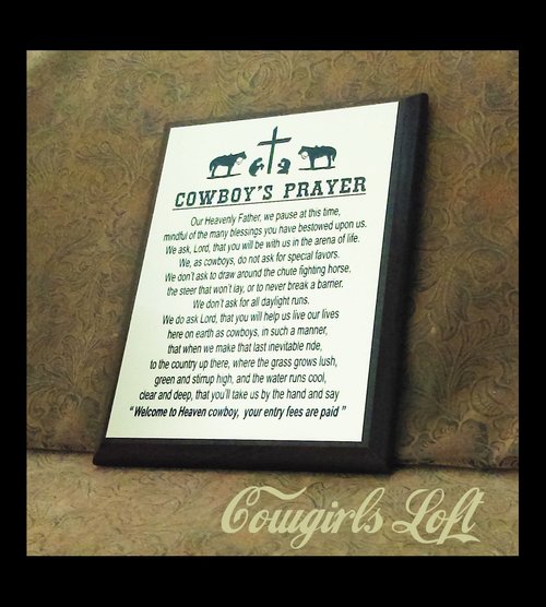 Cowboys Prayer Plaque from Cowgirls Loft