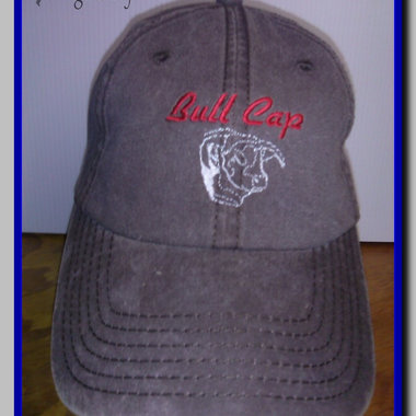 Embroidered Brown Cap BULL CAP w Bull Head