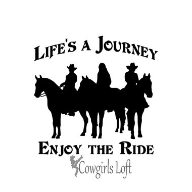 Group of Riders ' Lifes A Journey, Enjoy The Ride ' Vinyl Decal