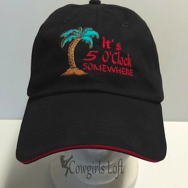 Black embroidered It's 5 O'clock baseball cap