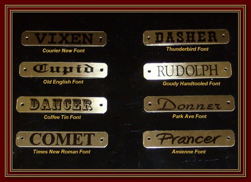 Brass Name Plates for Horse Halters, Saddles and Bridles
